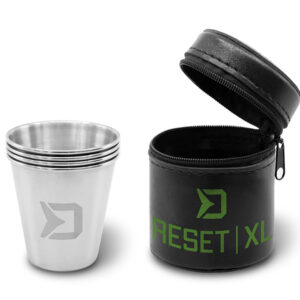 Delphin RESET XL 4v1 Rozsdamentes acél pálinkáspohár készlet