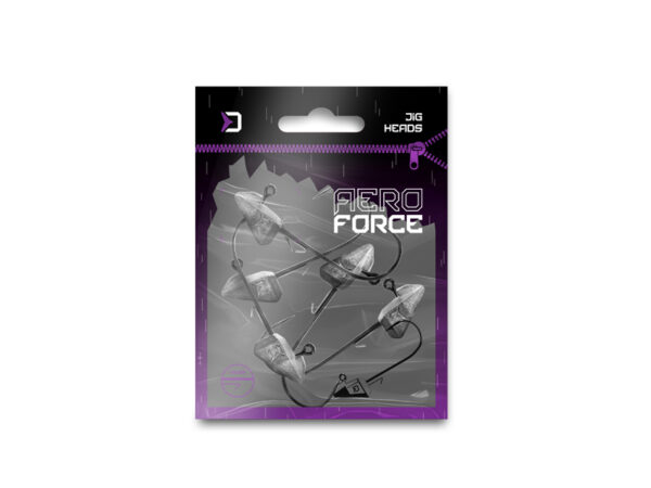 Grub-tartóval ellátott Delphin AeroFORCE jigfej / 5 db