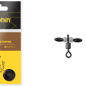 Inline swivel with rubber stopper